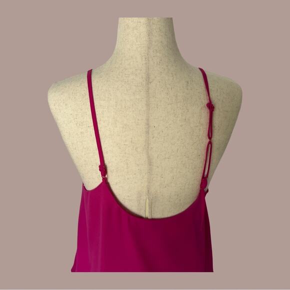 Metaphor Magenta Layered Spaghetti Strap Cami Tank Small | Double-Layered Flowy - Picture 5 of 8